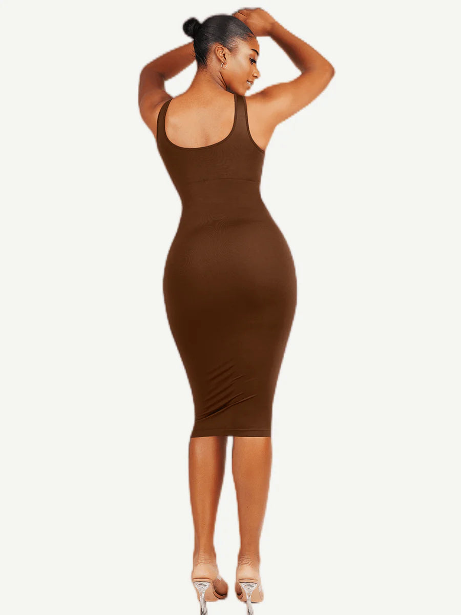 Vestido moldeador sin costuras Snatched - Espalda en U grande con control