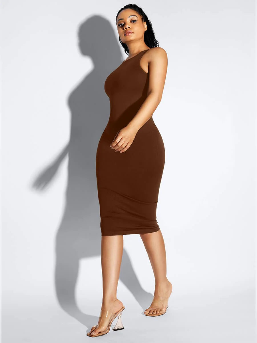 Vestido moldeador sin costuras Snatched - Espalda en U grande con control