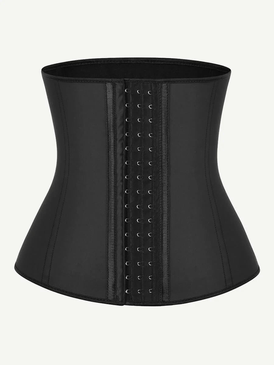 9 Steel Boned Latex Waist Cincher – Hook Closures & Smooth Silhouette - LOVIISA