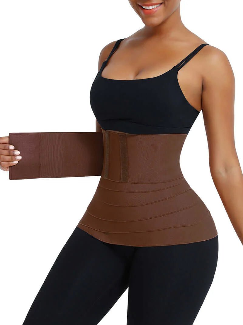 Black Latex Tummy Wrap – Adjustable High - Power Compression Band - LOVIISA