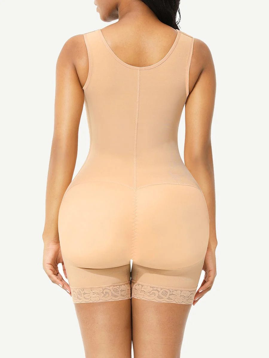 Full Body Shaper with Glue & Zipper – Open Crotch Lace Firm Control - LOVIISA