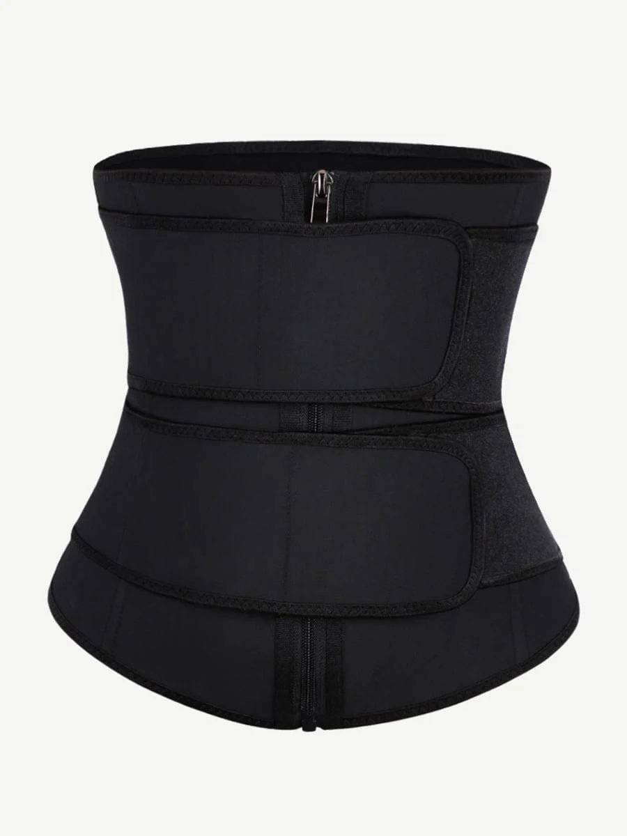 Latex Double Belt Waist Trainer – 7 Steel Bones & Built - in Clips - LOVIISA