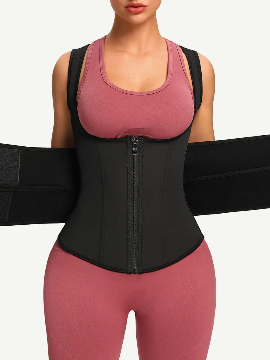 Latex Vest Shaper – Double Belts & Zipper | High Compression - LOVIISA