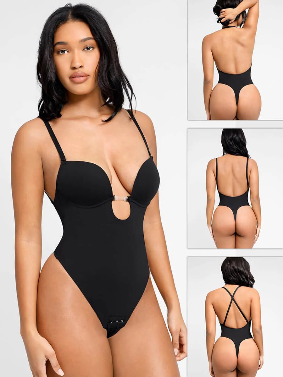 Low - Cut Wedding Thong Bodysuit – One - Piece with Beauty Back - LOVIISA