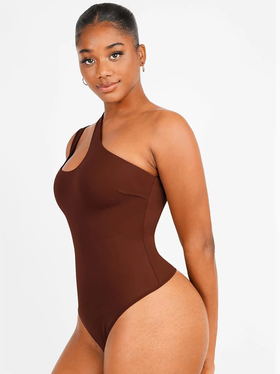One - Shoulder Cut Out Bodysuit – Stylish & Smoothing Shapewear - LOVIISA