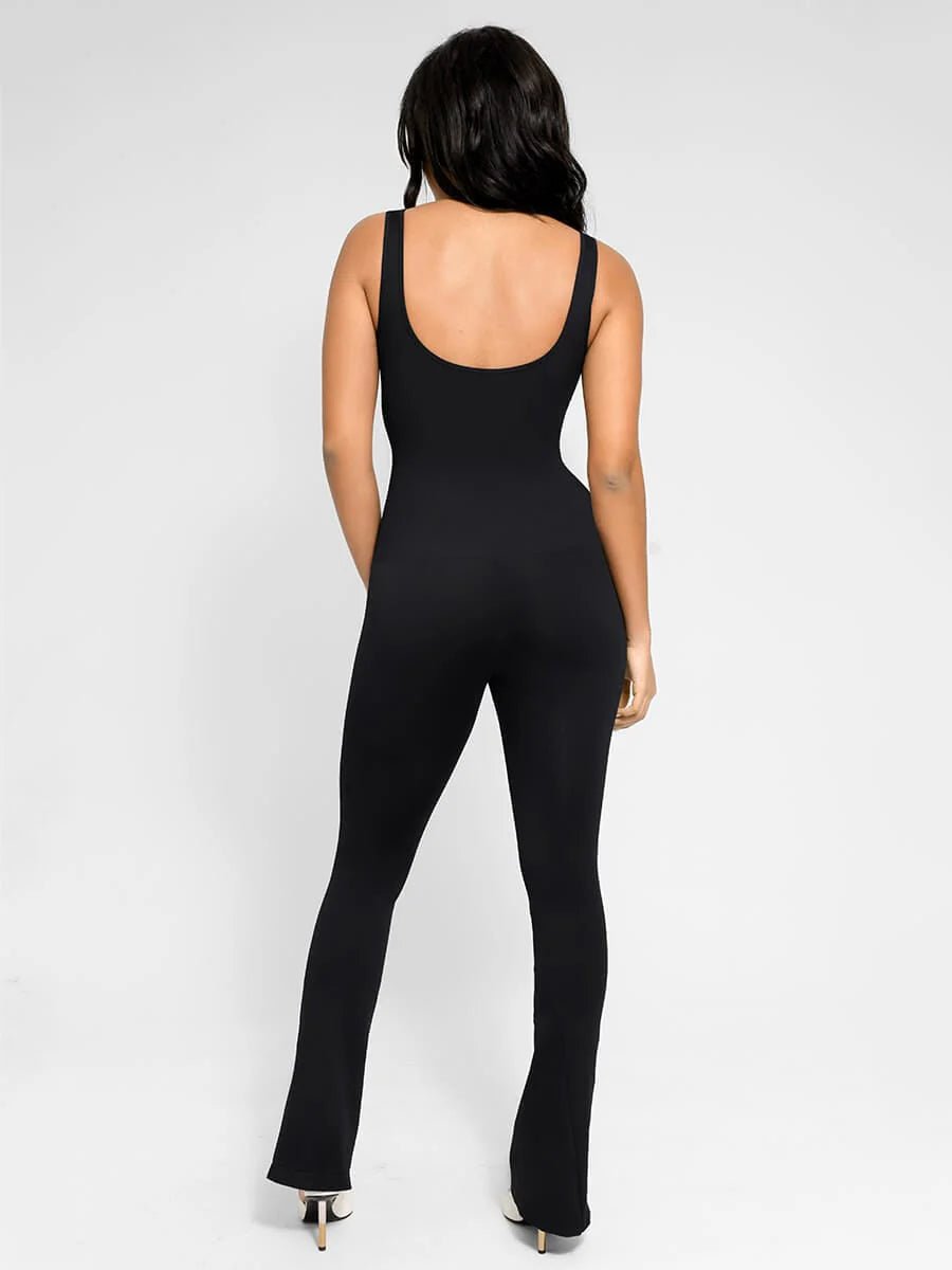 Seamless Flared Jumpsuit – Square Neck & U - Back Design - LOVIISA