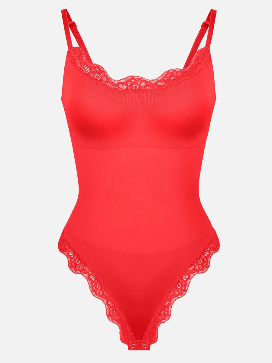 Seamless Lace Cami Bodysuit – Waist & Abdomen Shaping Thong - LOVIISA