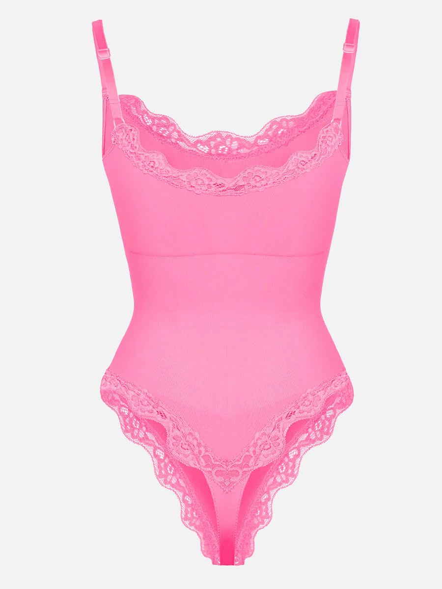 Seamless Lace Cami Bodysuit – Waist & Abdomen Shaping Thong - LOVIISA