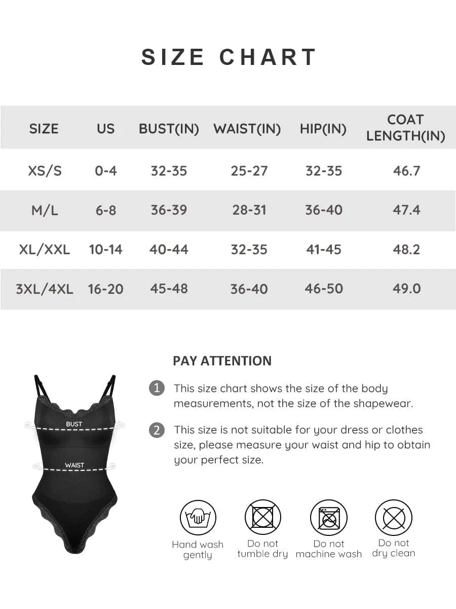 Seamless Lace Cami Bodysuit – Waist & Abdomen Shaping Thong - LOVIISA