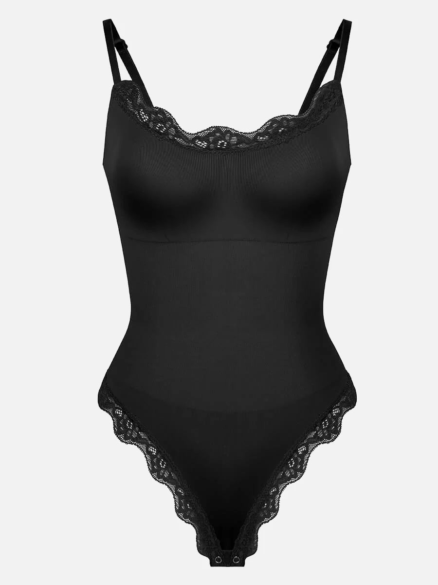 Seamless Lace Cami Bodysuit – Waist & Abdomen Shaping Thong - LOVIISA