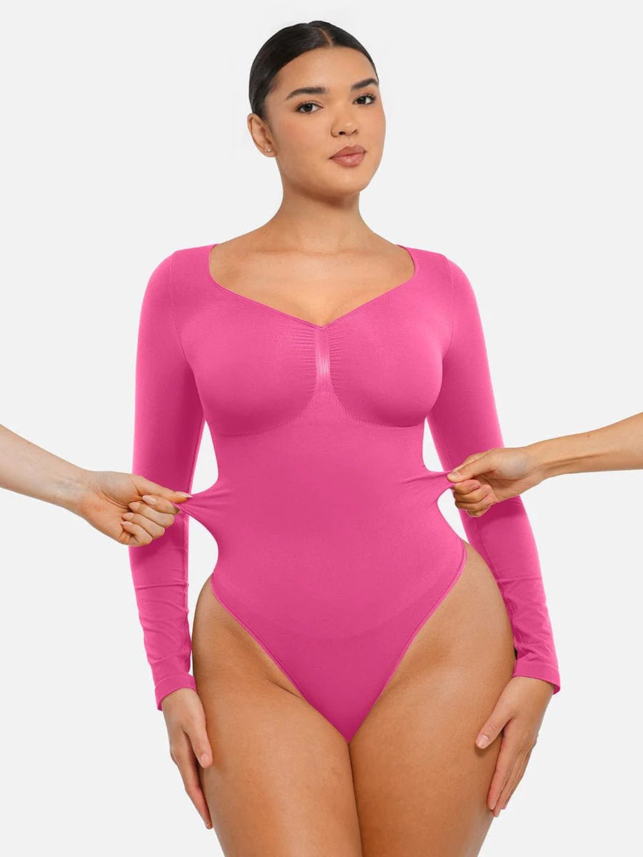 Seamless Long Sleeve Bodysuit – Chest Support & Tummy Control - LOVIISA