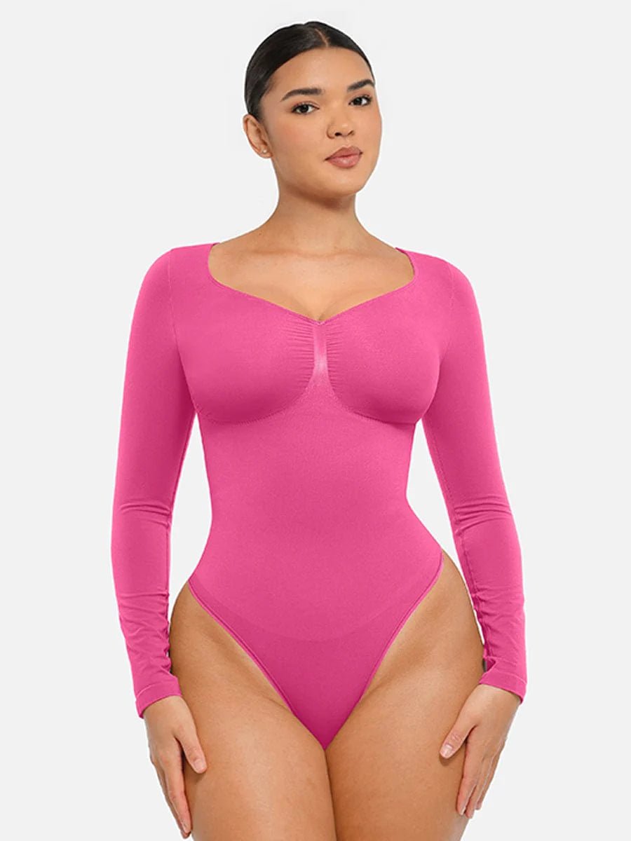 Seamless Long Sleeve Bodysuit – Chest Support & Tummy Control - LOVIISA