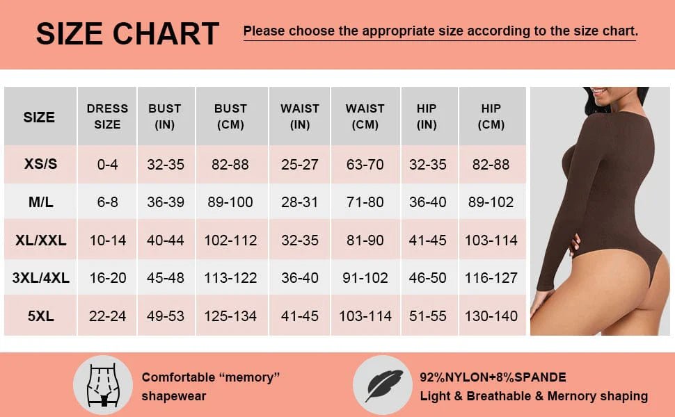 Seamless Long Sleeve Shapewear Bodysuit – Slim Corset Compression Fit - LOVIISA