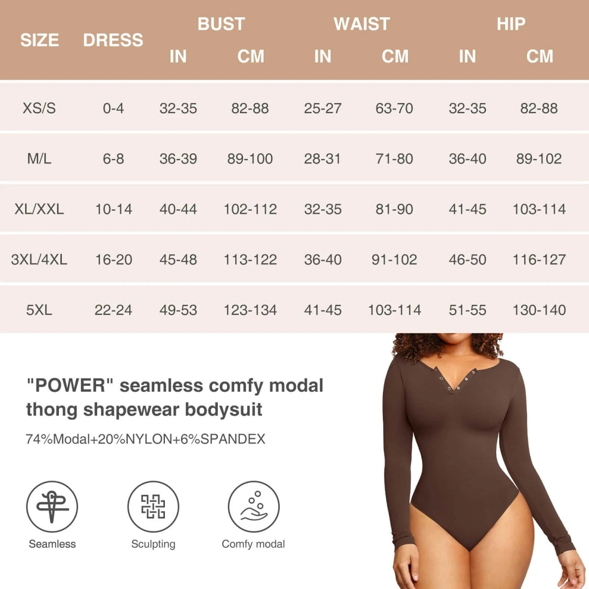 Seamless Long Sleeve Thong Bodysuit – Sleek Outerwear Fit - LOVIISA