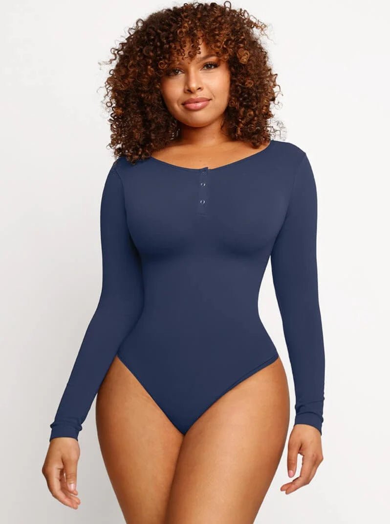 Seamless Long Sleeve Thong Bodysuit – Sleek Outerwear Fit - LOVIISA