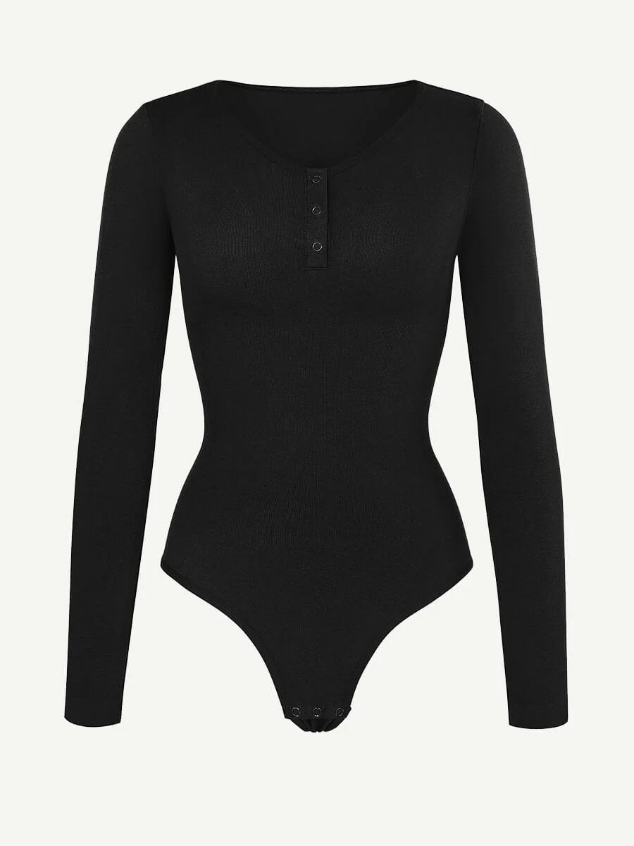 Seamless Long Sleeve Thong Bodysuit – Sleek Outerwear Fit - LOVIISA