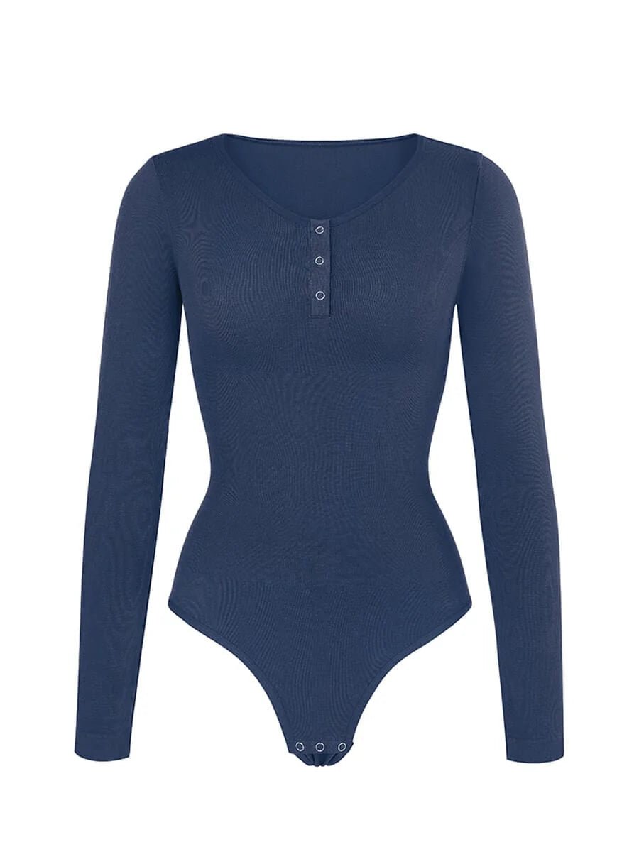 Seamless Long Sleeve Thong Bodysuit – Sleek Outerwear Fit - LOVIISA