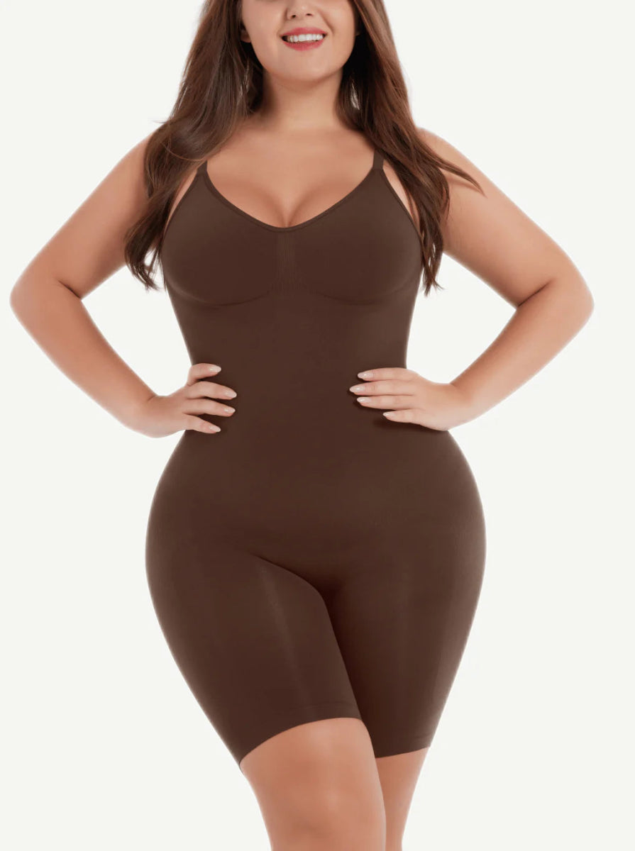 Seamless Sculpt Open - Back Boxer Bodysuit with Covered Chest - LOVIISA