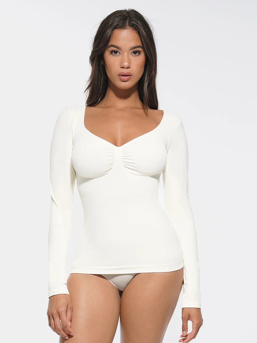 Seamless Shaping Top – Diamond Neck, Bust Support & Tummy Control - LOVIISA