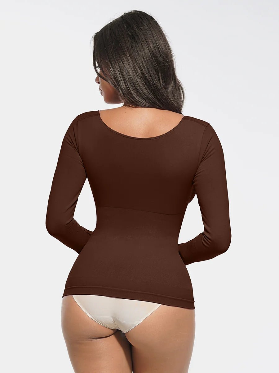 Seamless Shaping Top – Diamond Neck, Bust Support & Tummy Control - LOVIISA