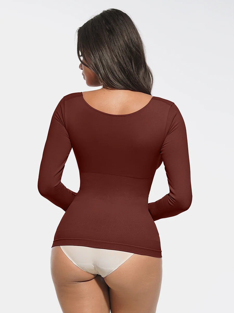 Seamless Shaping Top – Diamond Neck, Bust Support & Tummy Control - LOVIISA