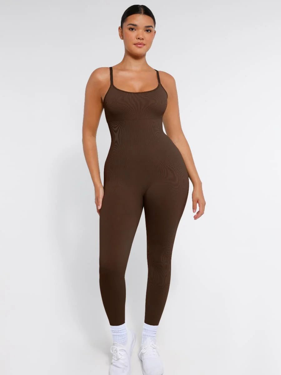 Seamless Sling Jumpsuit – High Stretch Tummy Control with Removable Pads - LOVIISA