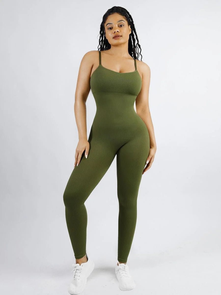 Seamless Sling Jumpsuit – High Stretch Tummy Control with Removable Pads - LOVIISA