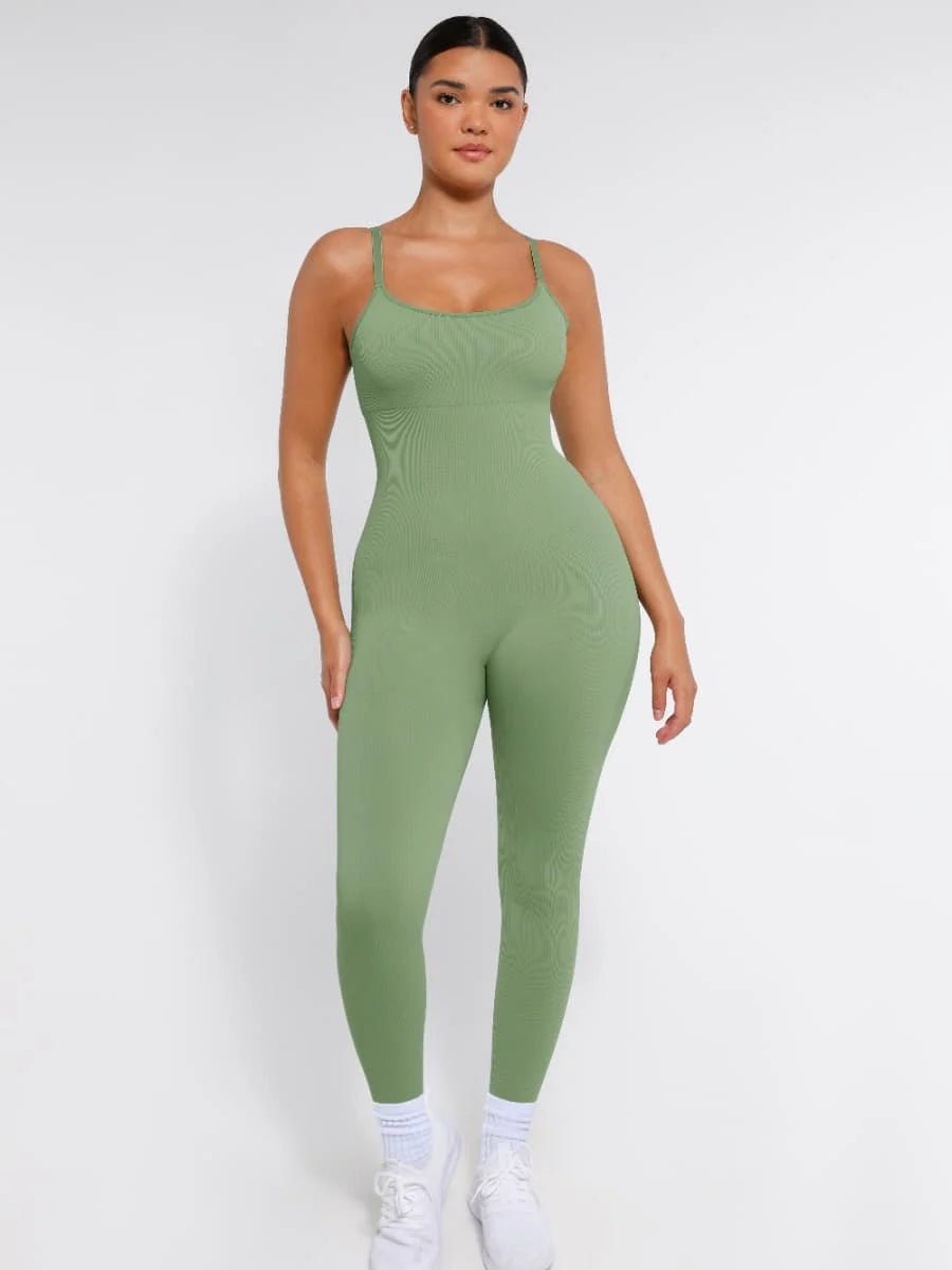 Seamless Sling Jumpsuit – High Stretch Tummy Control with Removable Pads - LOVIISA
