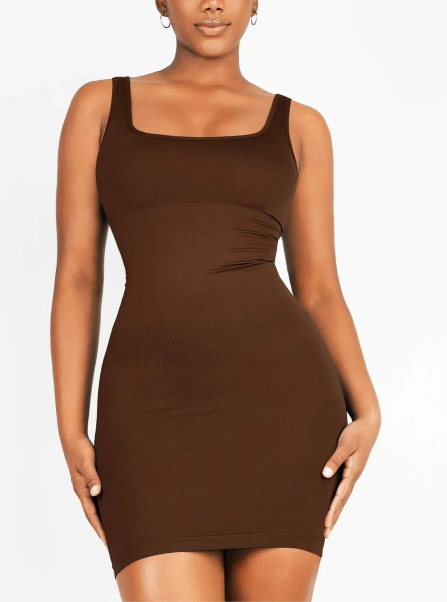 Square - Neck Snatched Seamless Shaper Dress – Smooth & Sculpt Fit - LOVIISA
