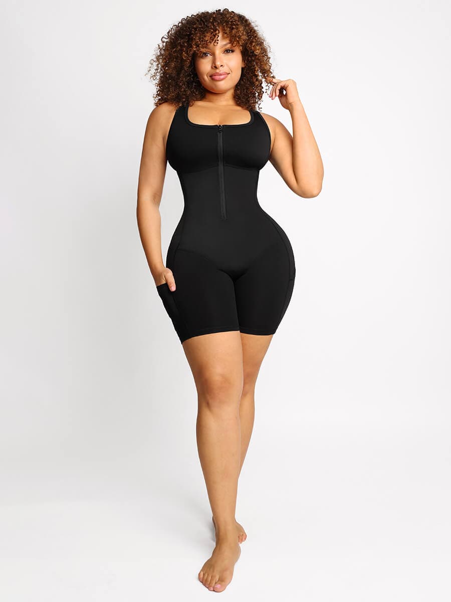 Stretch Athletic Sauna Bodyshaper With Pockets – Sweat & Sculpt Fit - LOVIISA