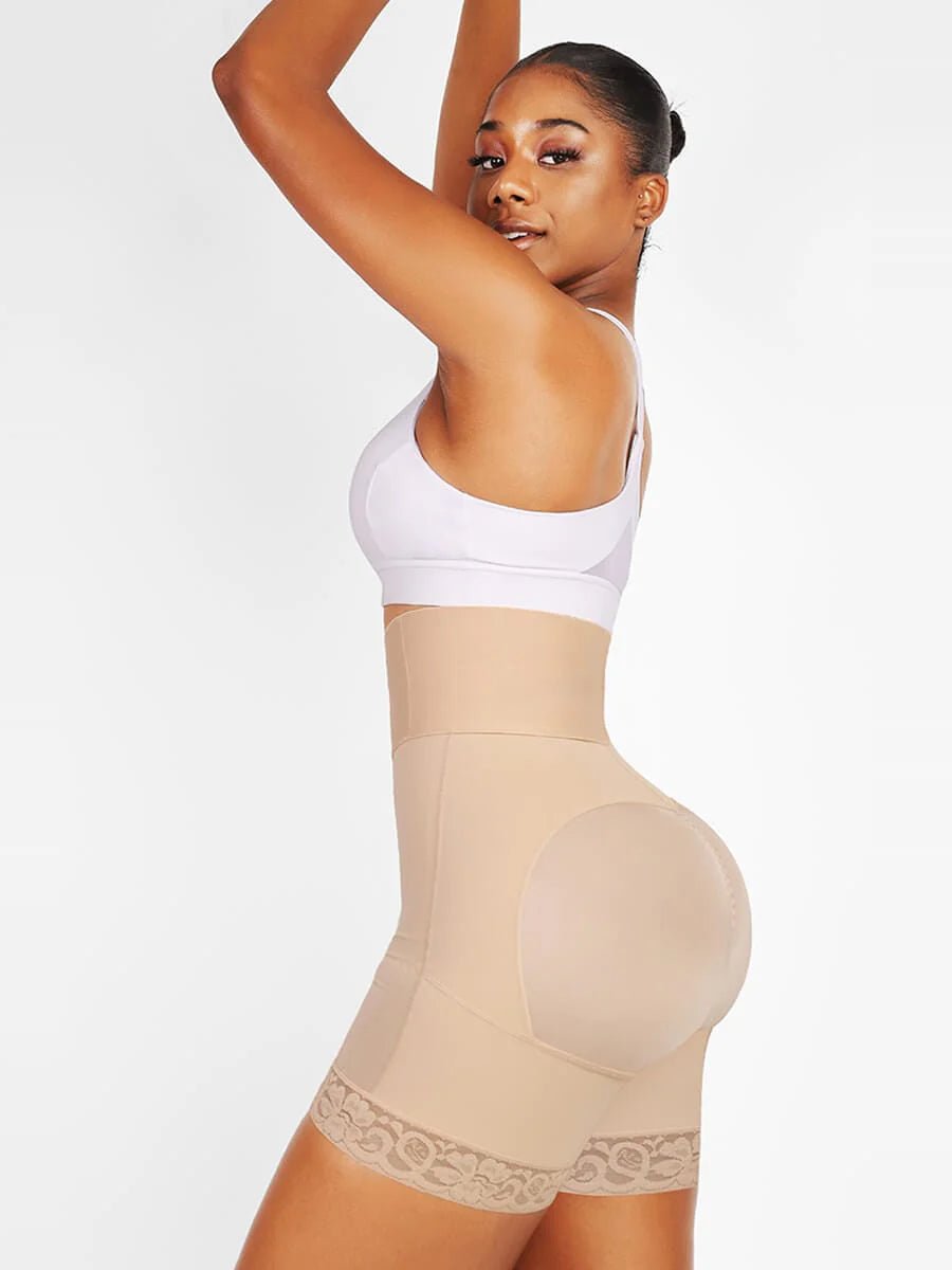 Triple - Breasted Butt Lifter – 3 - Bone High Waist Shapewear - LOVIISA