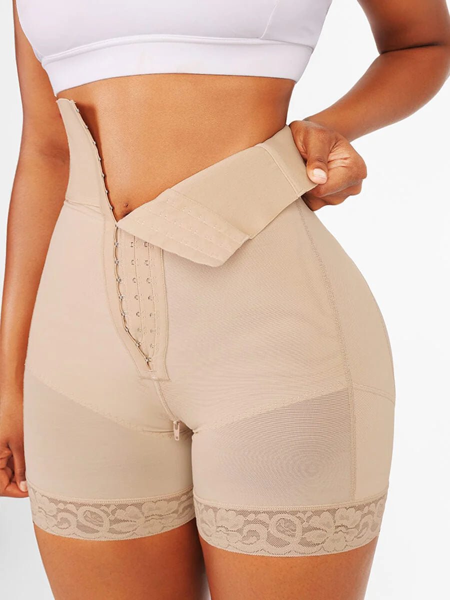 Triple - Breasted Butt Lifter – 3 - Bone High Waist Shapewear - LOVIISA