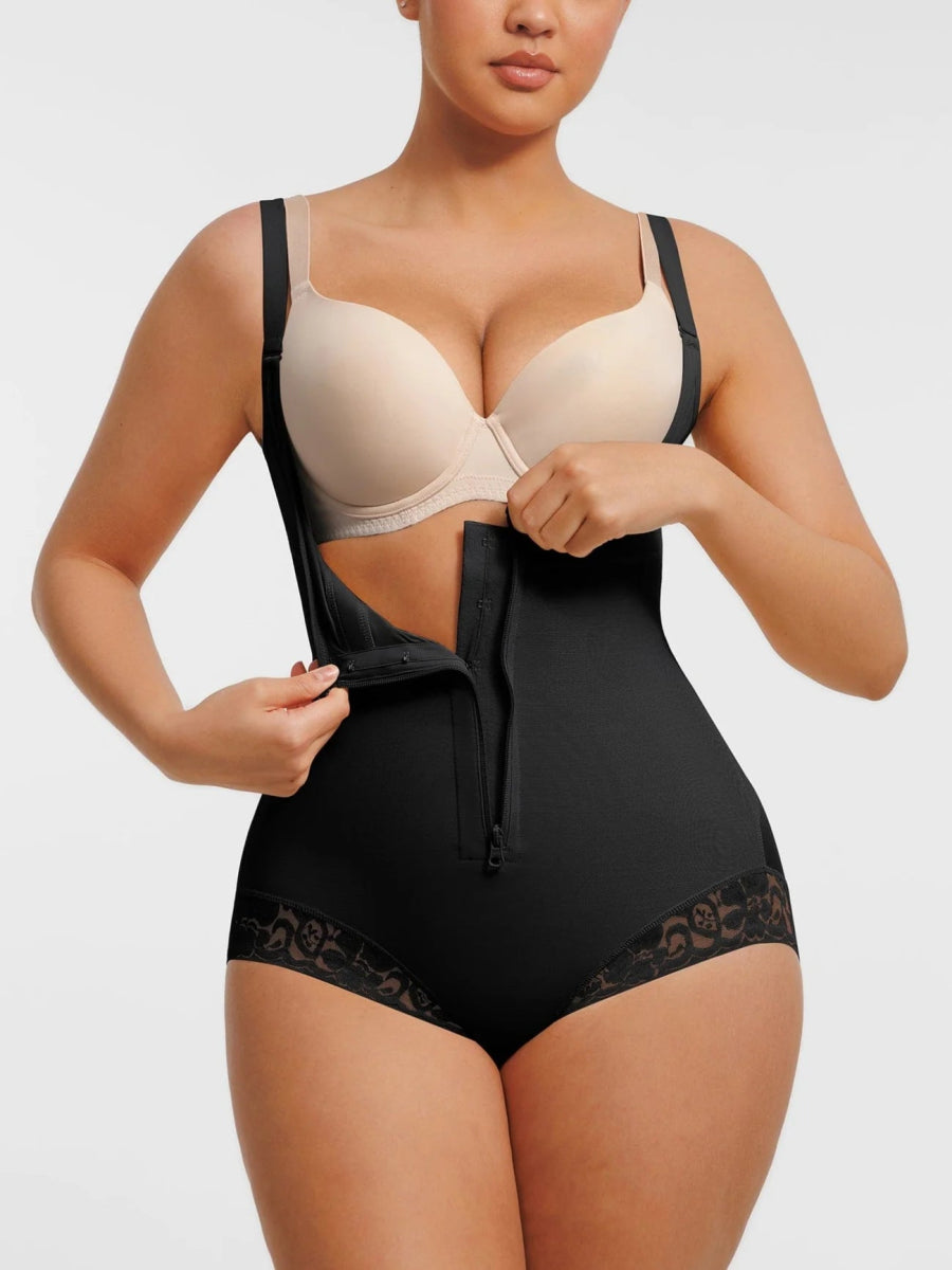 U - Shaped Bust Lifting Shapewear – Front Zipper & Lace Detailing - LOVIISA