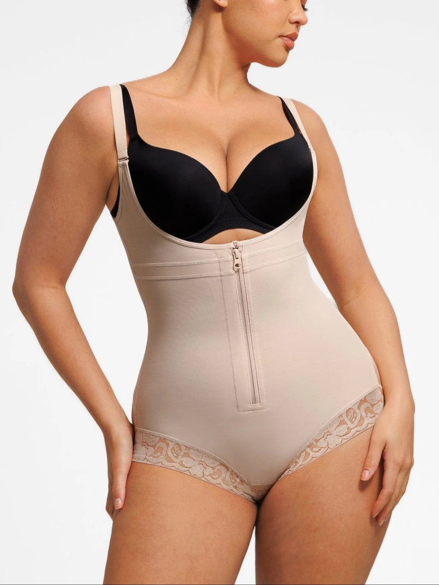 U - Shaped Bust Lifting Shapewear – Front Zipper & Lace Detailing - LOVIISA