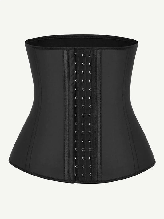 9 Steel Boned Latex Waist Cincher – Hook Closures & Smooth Silhouette - LOVIISA
