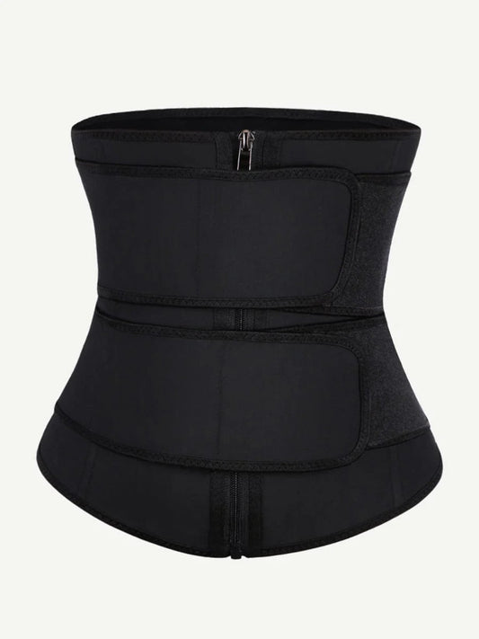 Latex Double Belt Waist Trainer – 7 Steel Bones & Built - in Clips - LOVIISA