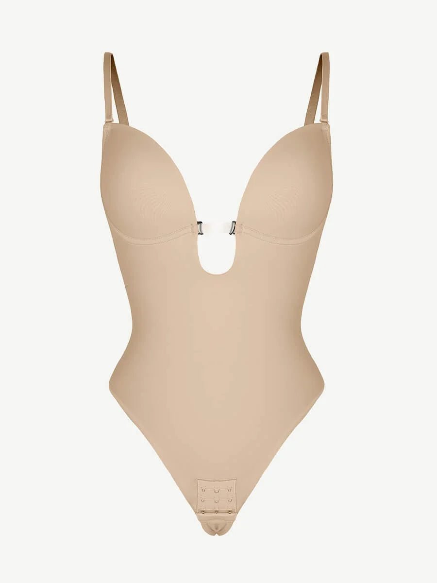 Low - Cut Wedding Thong Bodysuit – One - Piece with Beauty Back - LOVIISA