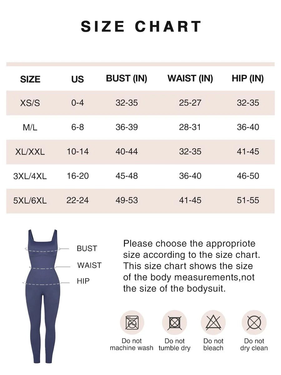 Seamless Shaping Jumpsuit – Square Neck & U - Back Design - LOVIISA