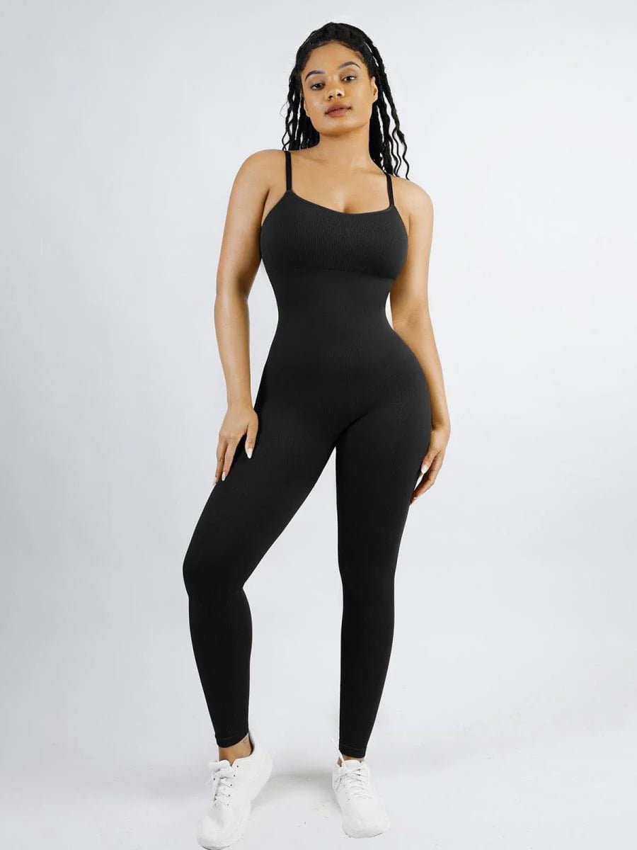 Seamless Sling Jumpsuit – High Stretch Tummy Control with Removable Pads - LOVIISA