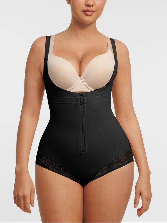 U - Shaped Bust Lifting Shapewear – Front Zipper & Lace Detailing - LOVIISA