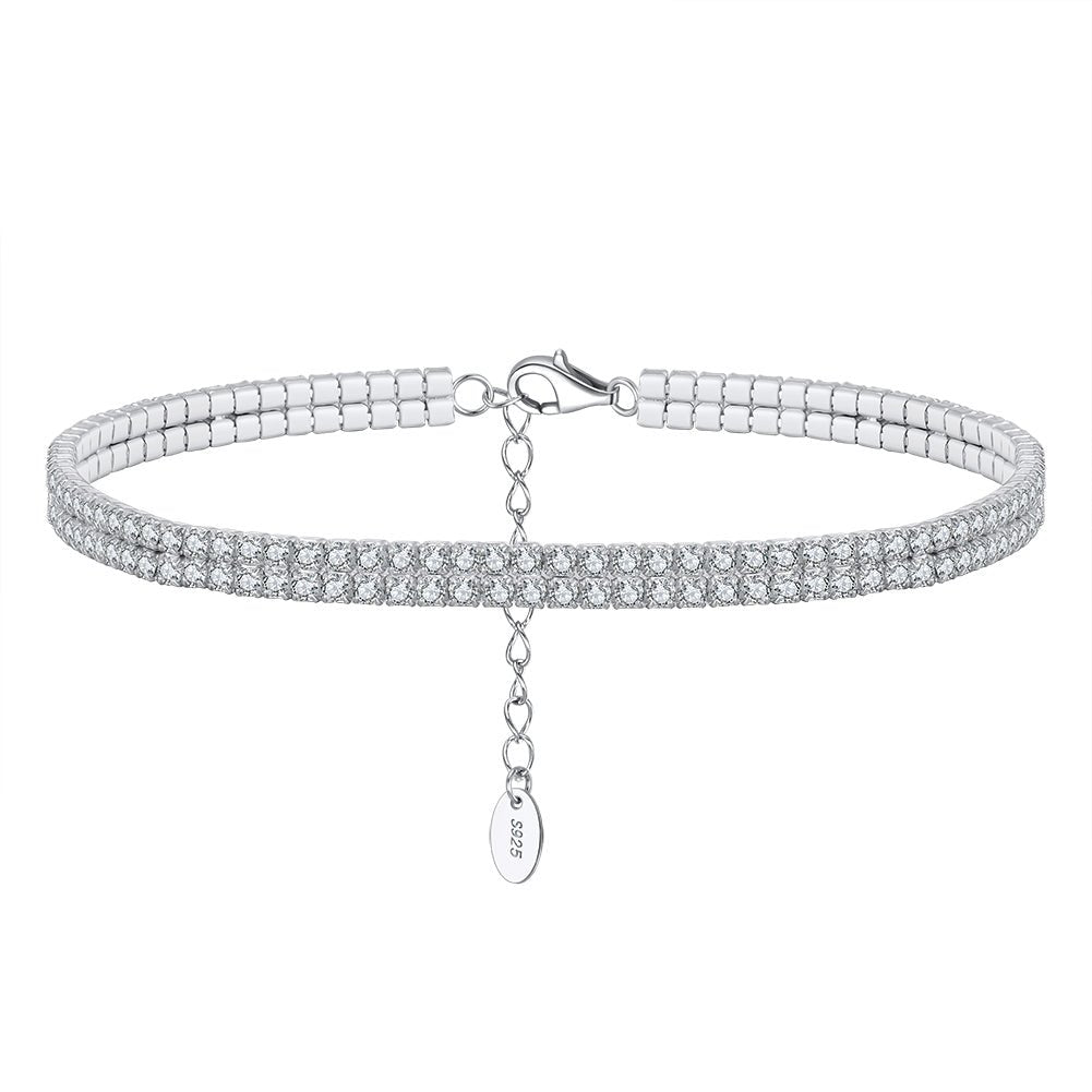 925 Sterling Silver 2mm and 2 Rows Anklet - LOVIISA