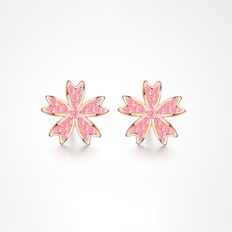 925 Sterling Silver Cherry Blossom Flower Earrings Jewelry - LOVIISA