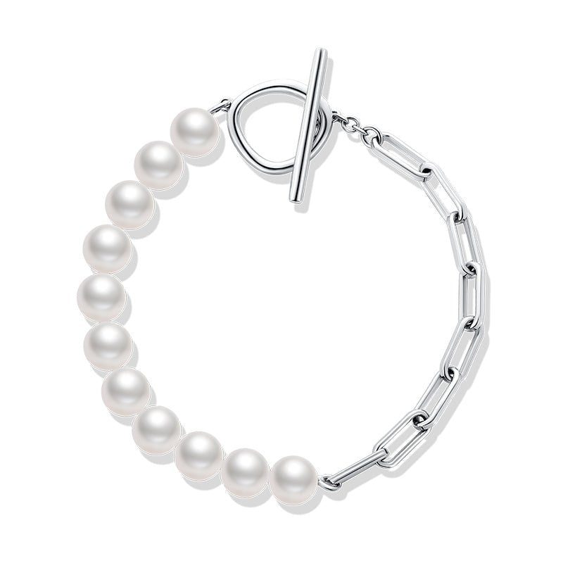 925 Sterling Silver Half Natural Bracelets - LOVIISA