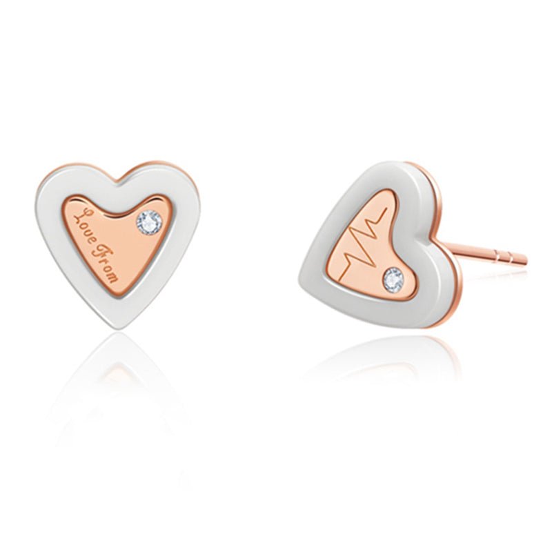 925 Sterling Silver Jewelry Heart Shaped Earrings - LOVIISA