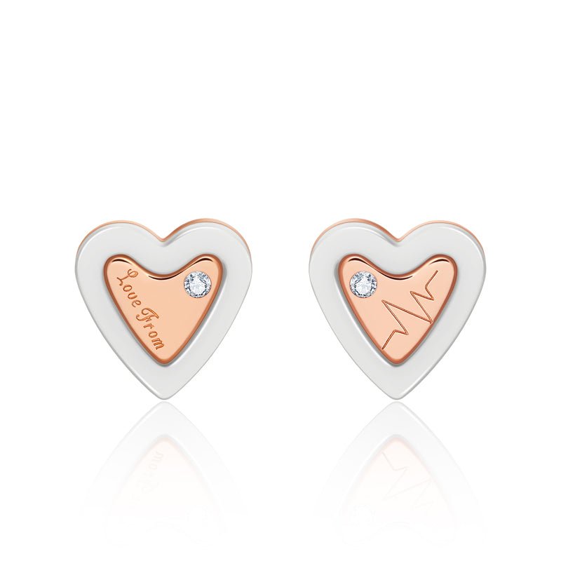 925 Sterling Silver Jewelry Heart Shaped Earrings - LOVIISA