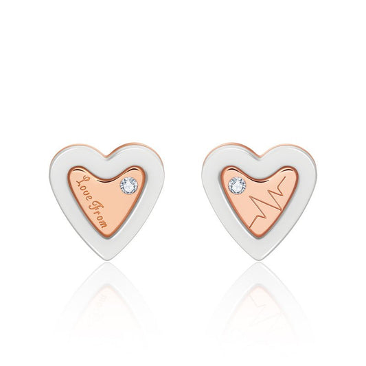 925 Sterling Silver Jewelry Heart Shaped Earrings - LOVIISA