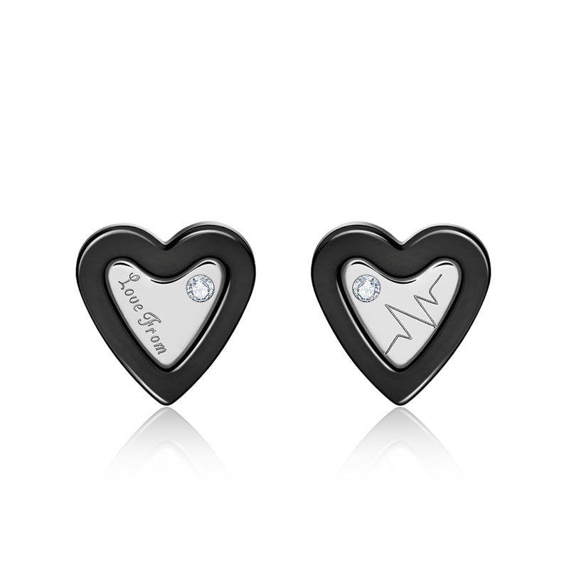 925 Sterling Silver Jewelry Heart Shaped Earrings - LOVIISA