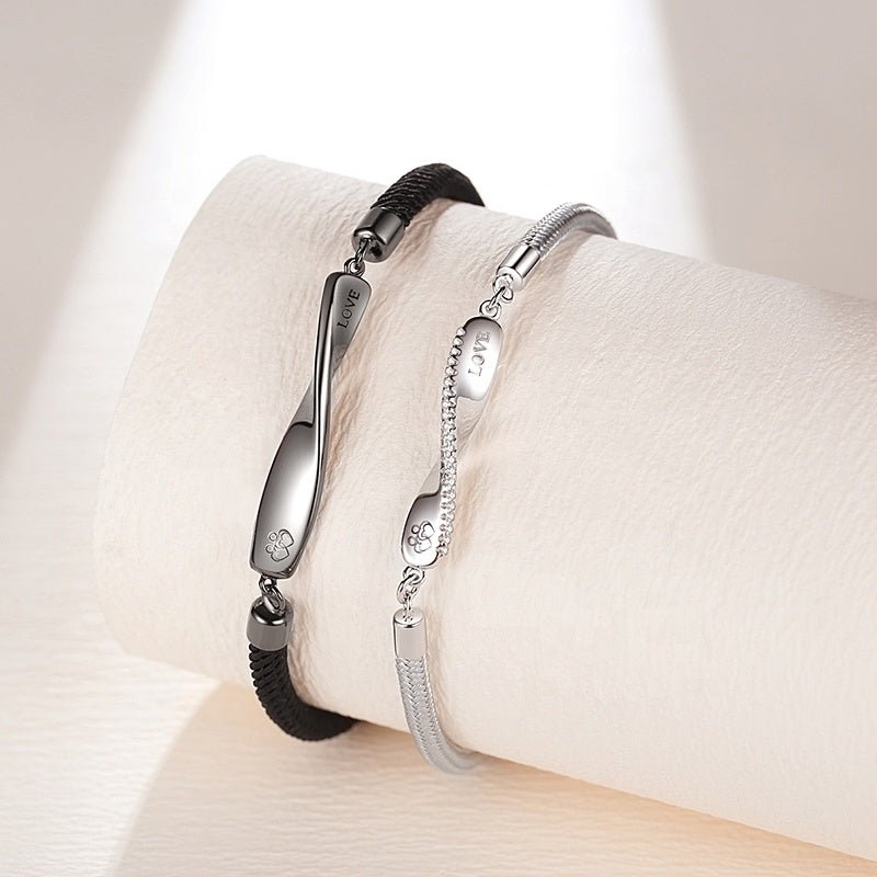 Adjustable Braided Rope 925 Sterling Silver Infinity Bracelet - LOVIISA