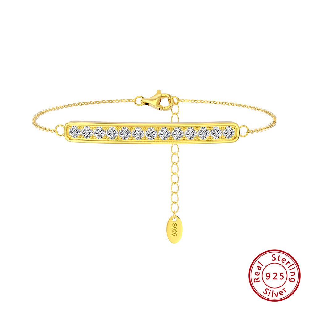 Anklet 14k Gold Plating Diamond Bar Ankle Bracelets - LOVIISA