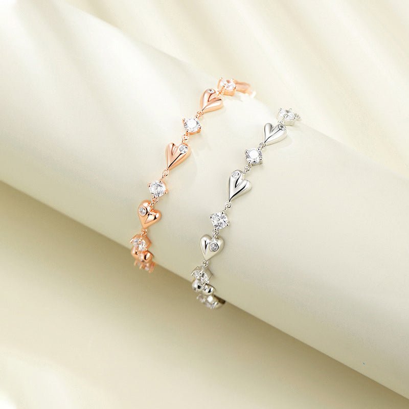 Custom rose gold plated bracelets women jewelry heart shape bracelets - LOVIISA